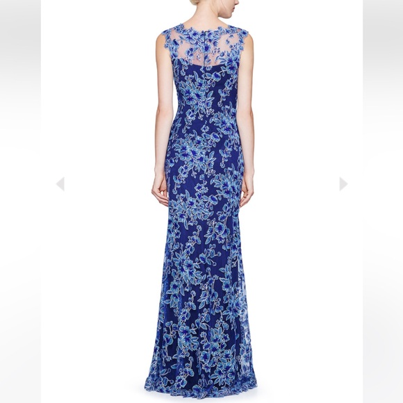 TADASHI SHOJI EMBROIDERED FLORAL GOWN SIZE L SIZE 12 - Picture 3 of 13